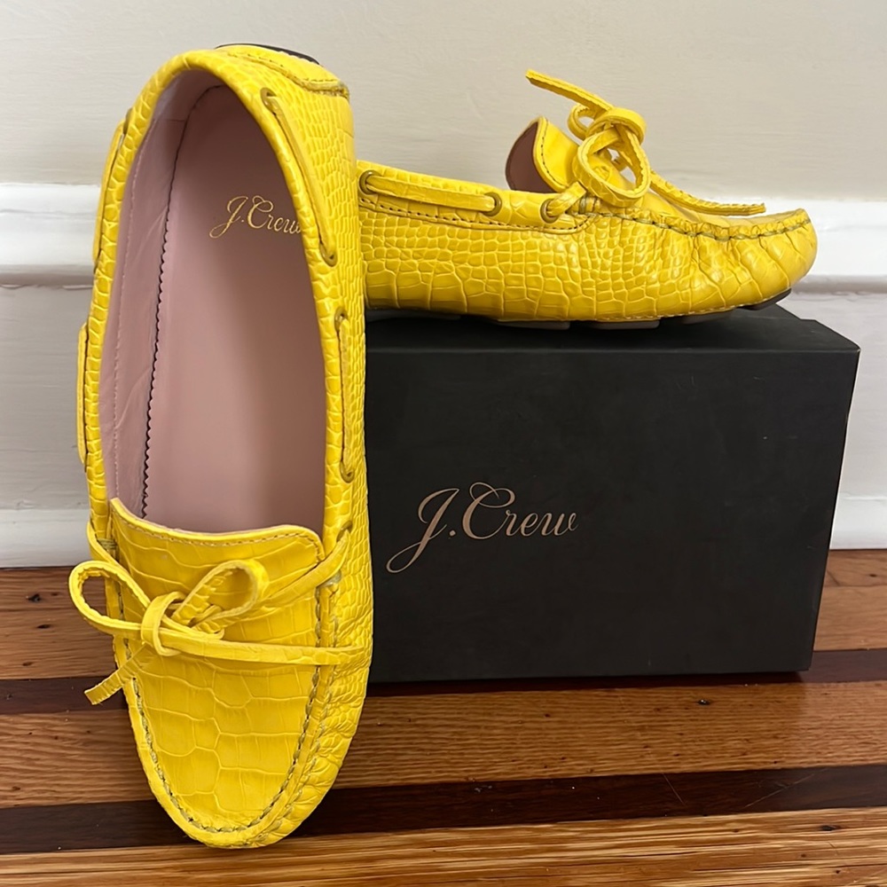 J.Crew Driving Moc Loafer in Croc